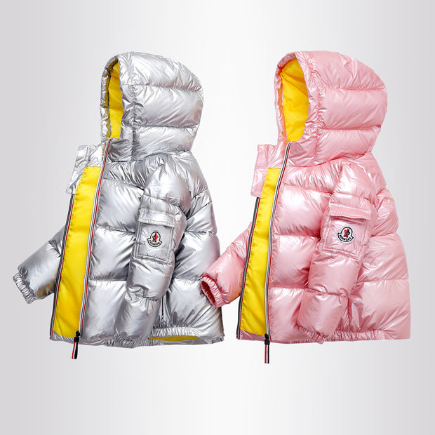 Children's shiny down jacket winter down jacket