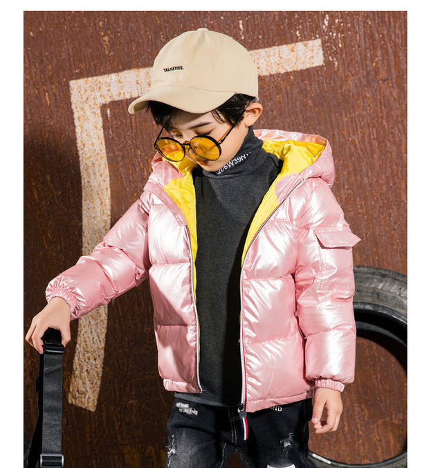 Children's shiny down jacket winter down jacket